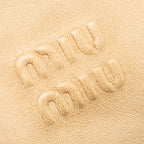 Miu Miu Clutch Bag Nappa Leather Beige GHW