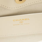 CHANEL MINI 31 CLUTCH WITH CHAIN SHINY LAMBSKIN WHITE LGHW (MICROCHIP)