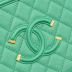 CHANEL MEDIUM FILIGREE VANITY CASE CAVIAR GREEN GHW