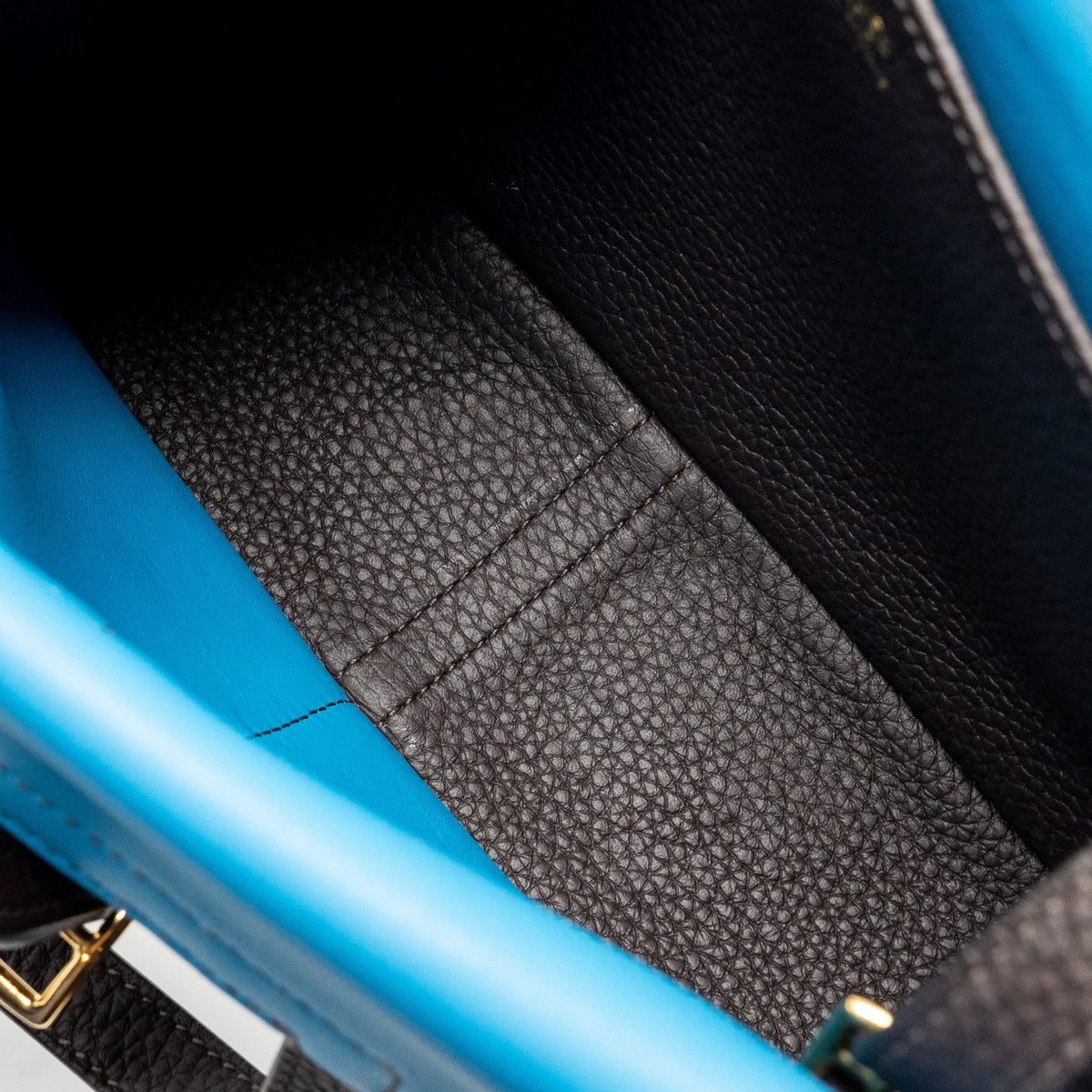 Hermes Halzan 25 Clemence Ebene/Zanzibar Blue GHW