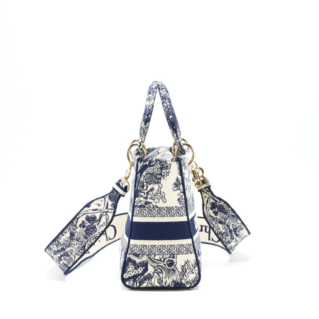 DIOR MEDIUM LADY DIOR D-LITE BAG NAVY GHW