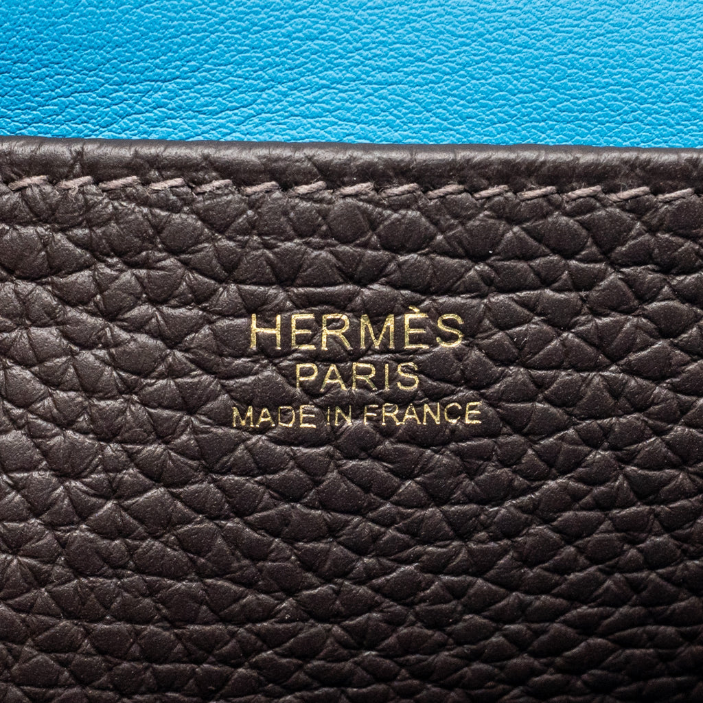 Hermes Halzan 25 Clemence Ebene/Zanzibar Blue GHW