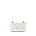 GUCCI MINI GG MARMONT FLAP BAG LIMITED EDITION SILVER WITH PEARL/GOLD HARDWARE