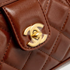 CHANEL 24A SMALL TOP HANDLE DOCTOR BAG QUILTED SHINY LAMBSKIN CARAMEL GHW (MICROCHIP)