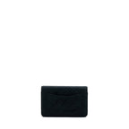 CHANEL VELVET PEARL CRUSH WALLET ON CHAIN BLACK LGHW