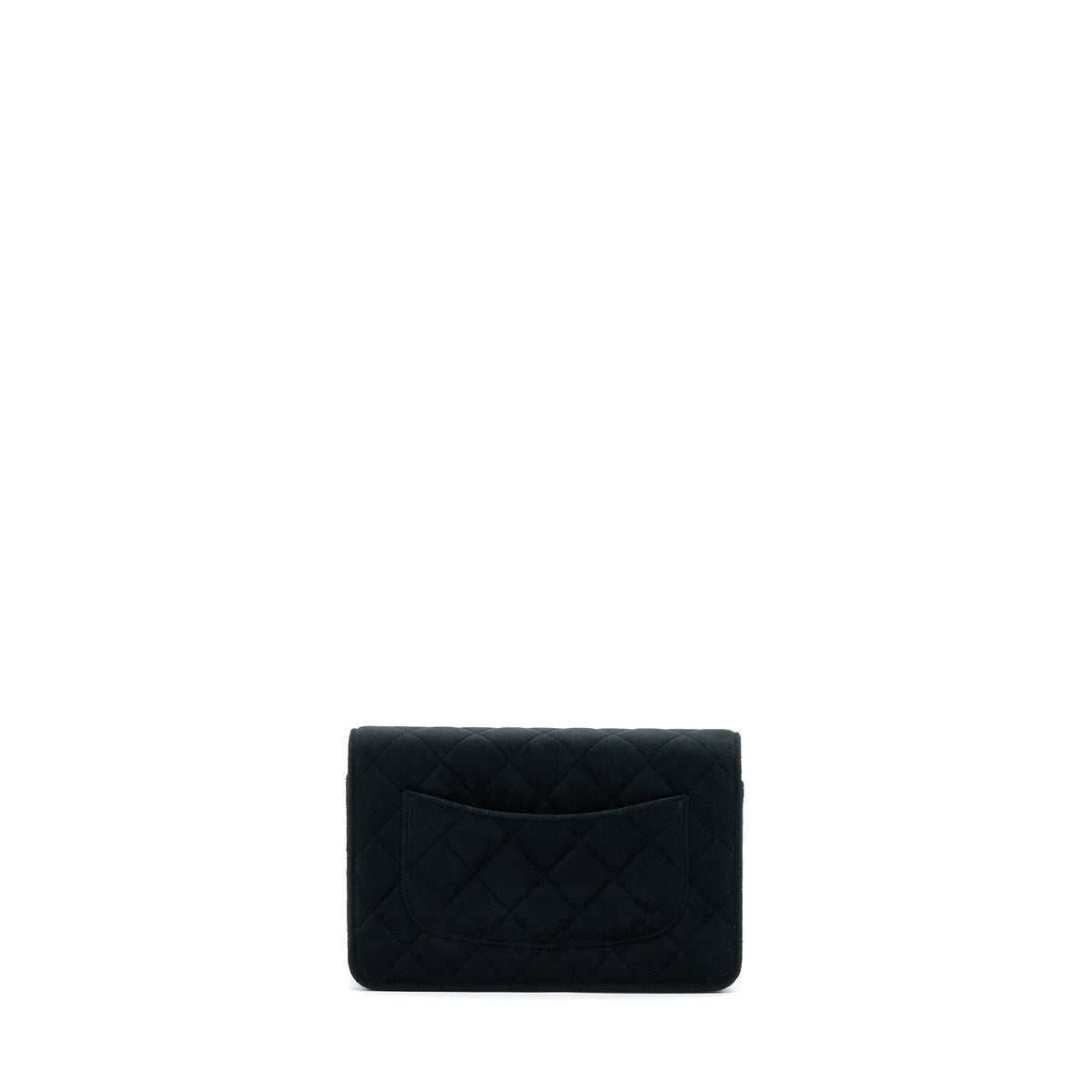 CHANEL VELVET PEARL CRUSH WALLET ON CHAIN BLACK LGHW