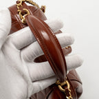 CHANEL 24A SMALL TOP HANDLE DOCTOR BAG QUILTED SHINY LAMBSKIN CARAMEL GHW (MICROCHIP)