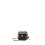 CHANEL 22S PEARL CRUSH MINI VANITY WITH CHAIN LAMBSKIN BLACK GHW