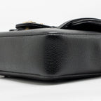 Chanel Preppy Coco Clutch with Leather Strap Grained Shiny Calfskin Black GHW (Microchip)