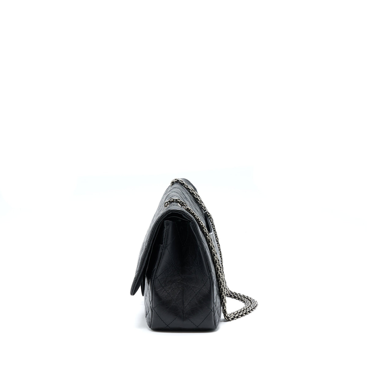 CHANEL 2.55 227 REISSUE CALFSKIN BLACK RUTHENIUM HARDWARE