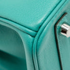 Hermes Birkin 25 Taurillon Novello Vert Verona/Rose Lipstick SHW