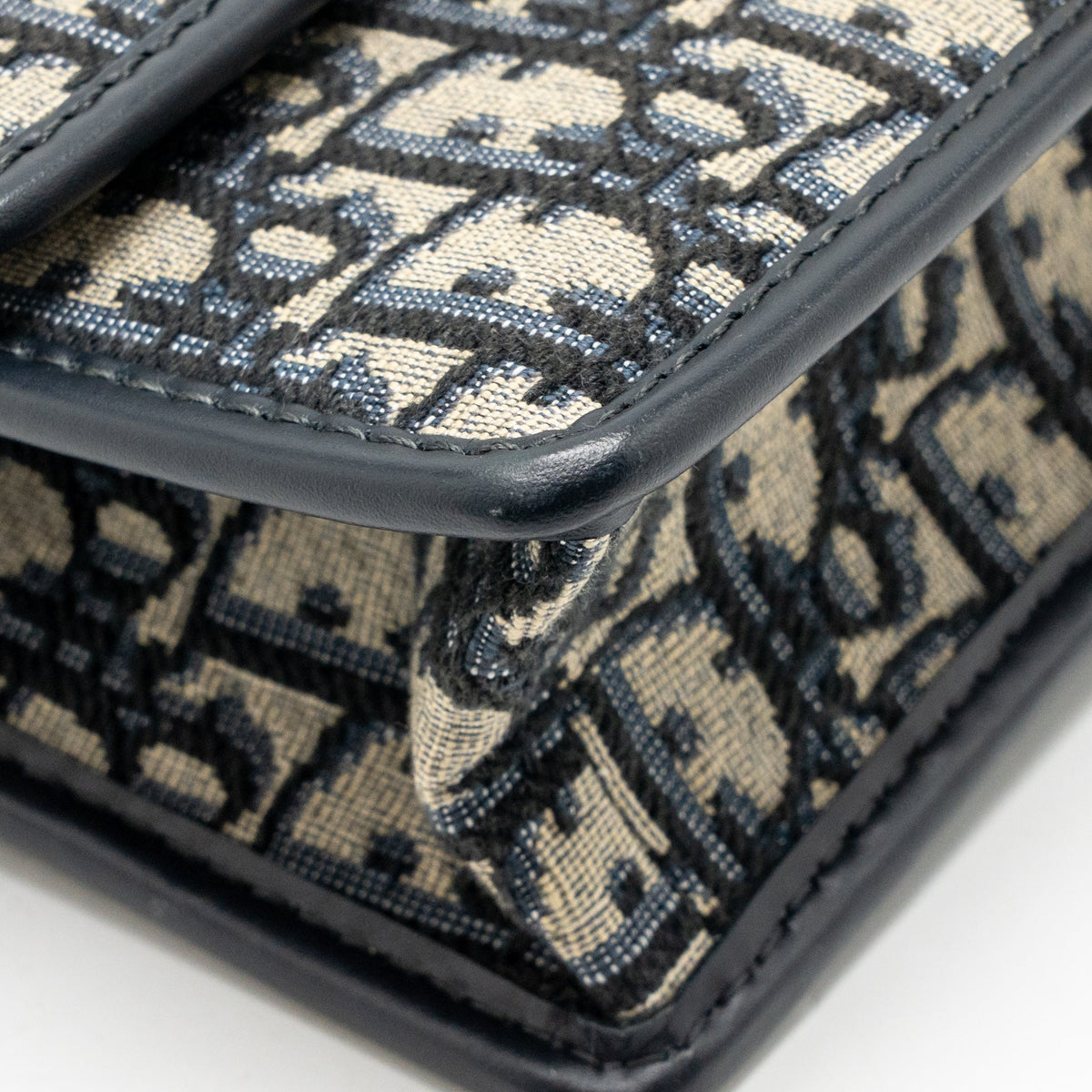 Dior 30 Montaigne East-West Bag with Chain Dior Oblique Jacquard/Calfskin Navy GHW