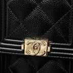CHANEL VERTICAL PHONE POUCH CAVIAR BLACK LGHW