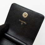 CHANEL VERTICAL PHONE POUCH CAVIAR BLACK LGHW