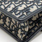 Dior 30 Montaigne East-West Bag with Chain Dior Oblique Jacquard/Calfskin Navy GHW