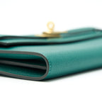 HERMES KELLY LONG WALLET Z6 MALACHITE EPSOM GHW
