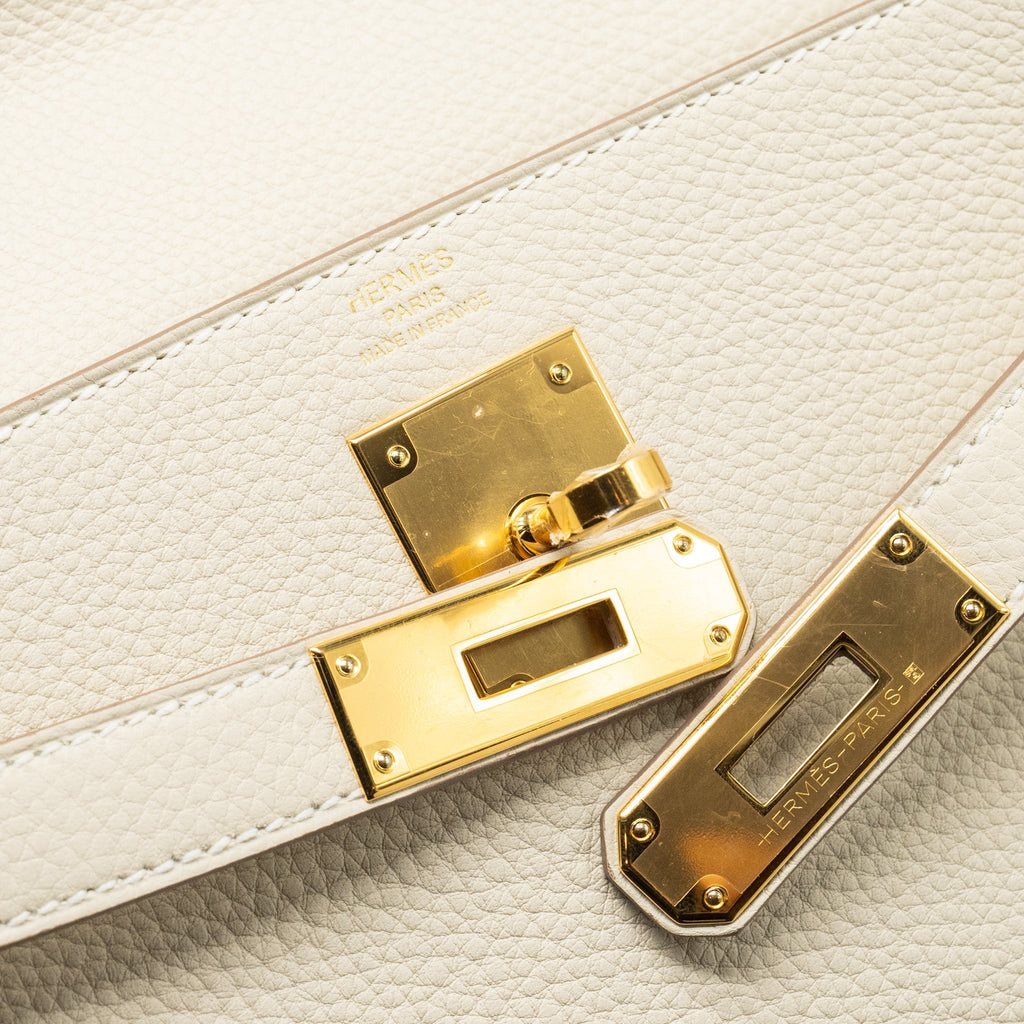 Hermes Kelly 28 togo craie GHW