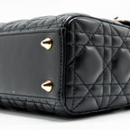 DIOR SMALL MY ABC LADY DIOR BAG LAMBSKIN BLACK LGHW