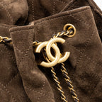 Chanel Medium 25 bag suede leather brown GHW (microchip)