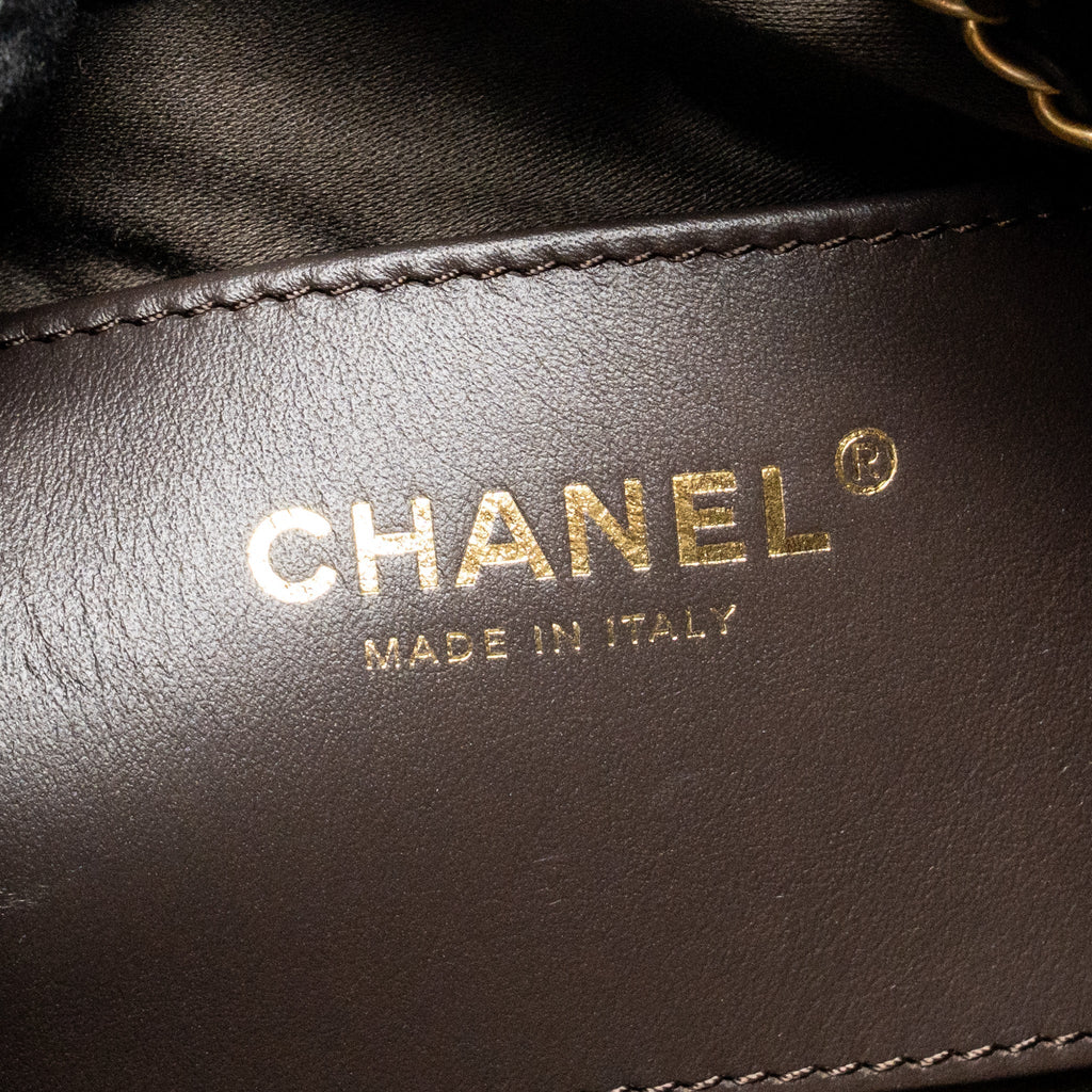 Chanel Medium 25 bag suede leather brown GHW (microchip)