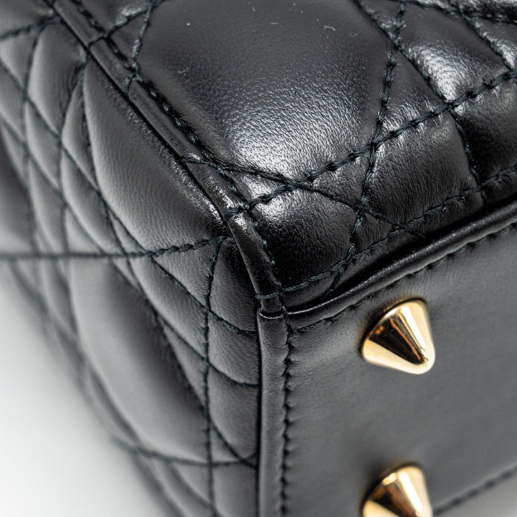 DIOR SMALL MY ABC LADY DIOR BAG LAMBSKIN BLACK LGHW