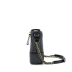 CHANEL LARGE GABRIELLE HOBO BAG CHEVRON CALFSKIN BLACK WITH GOLD/SLIVER HARDWARE