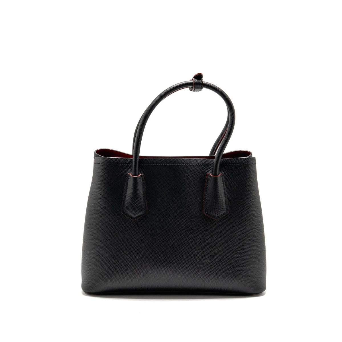 Prada double Saffiano bag leather black GHW