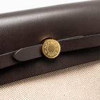 HERMES HERBAGMINI CANVAS/HUNTER LEATHER ECRU-BEIGE/EBENE GHW
