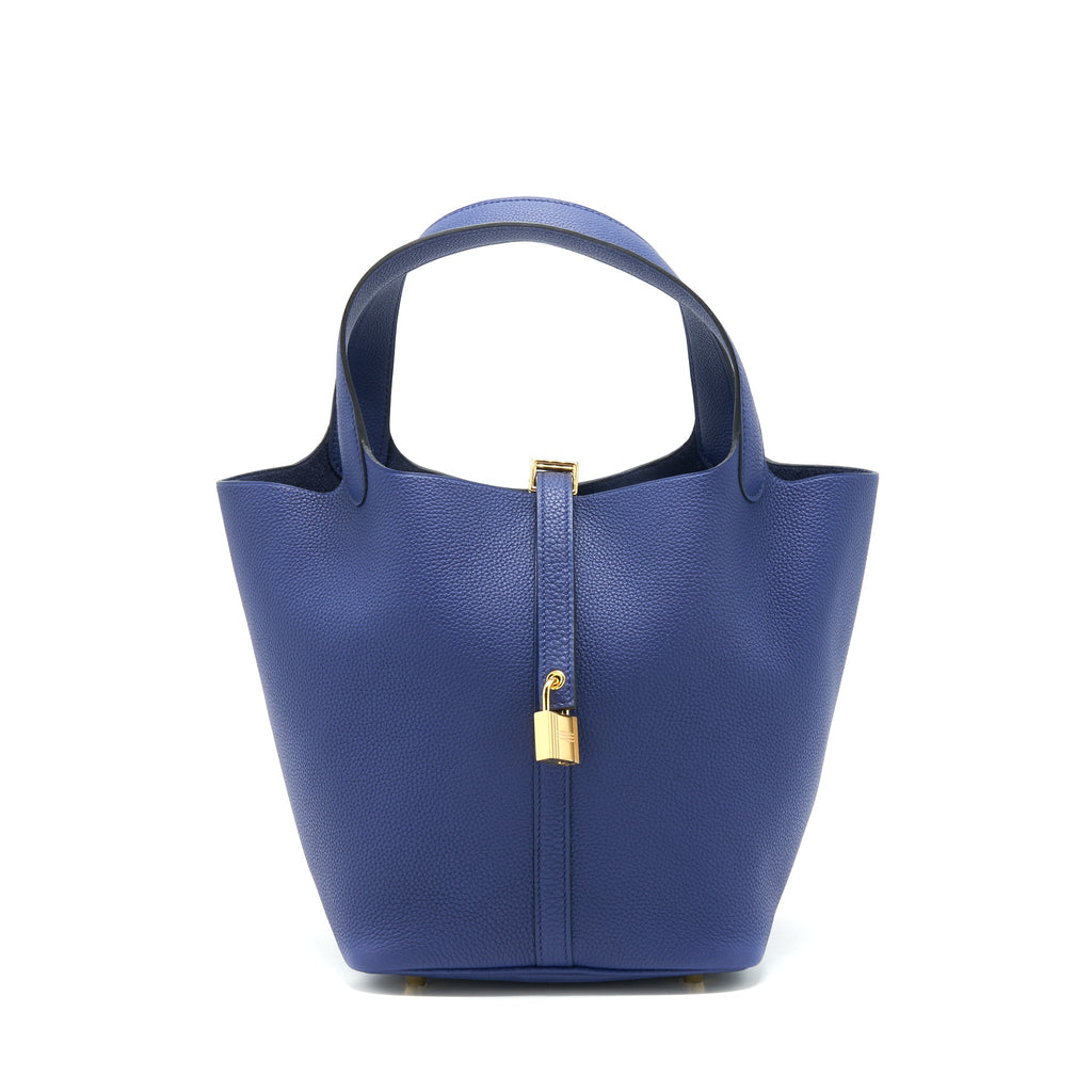 Hermes picotin 22 Lock bag Taurillon Maurice blue Saphir GHW