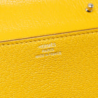 HERMES CLIC 16 WALLET CHEVRE MYSORE JAUNE AMBER SHW
