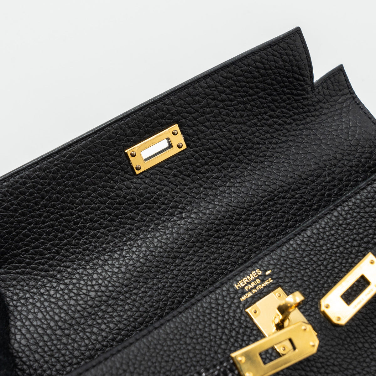 HERMES TOUCH KELLY 25 TOGO / LIZARD BLACK GHW