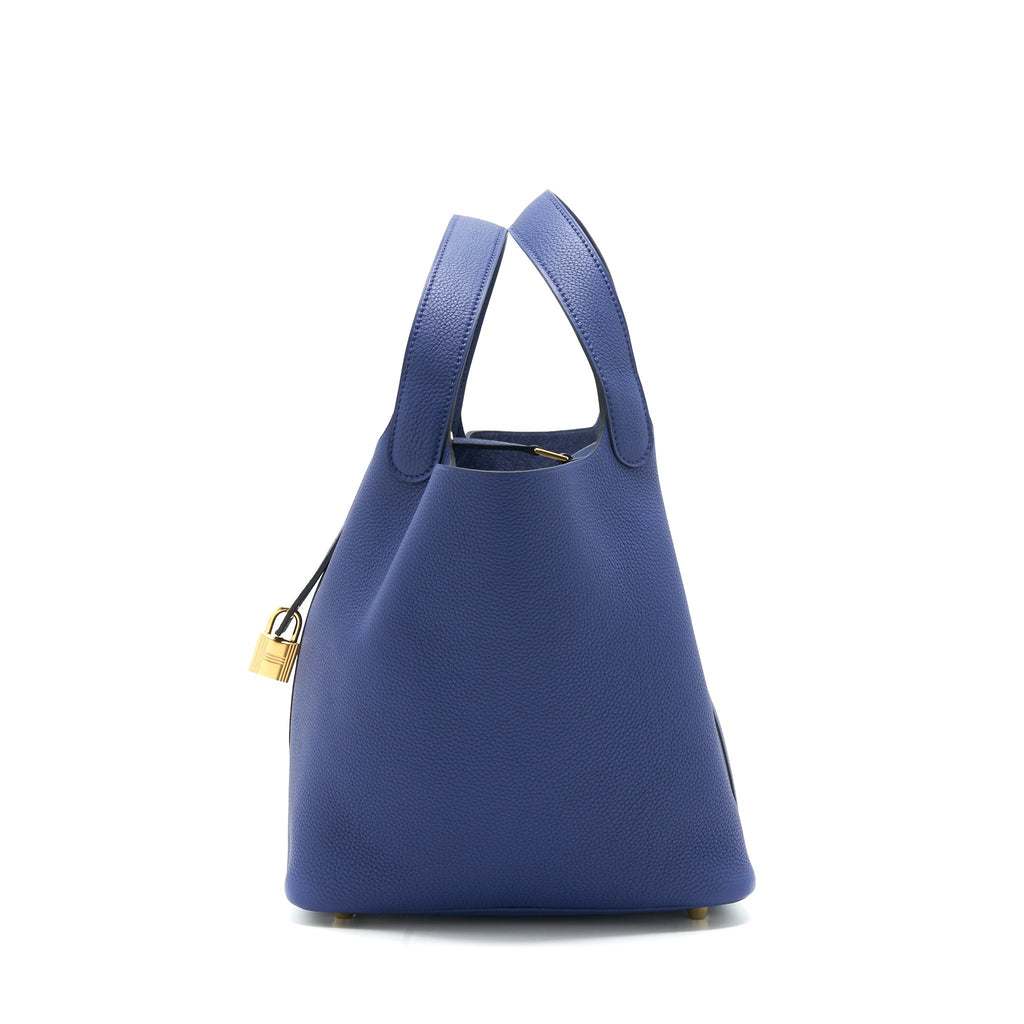 Hermes picotin 22 Lock bag Taurillon Maurice blue Saphir GHW