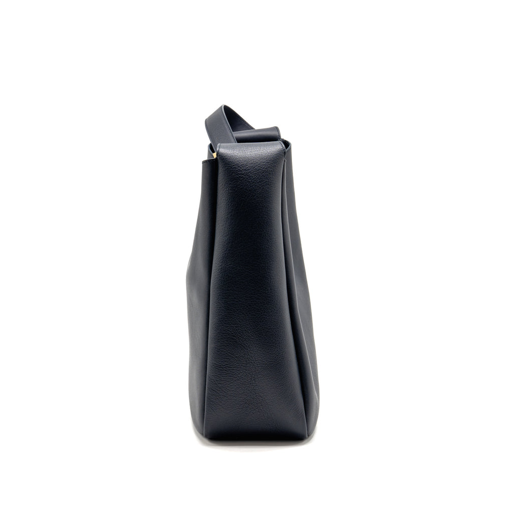 Saint Laurent/YSL Le 5 A 7 Supple Large Bag Grained Calfskin Bleu Abysse GHW