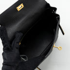 HERMES TOUCH KELLY 25 TOGO / LIZARD BLACK GHW