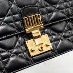 DIOR DIORADDICT WALLET ON CHAIN CANNAGE LEATHER BLACK GHW