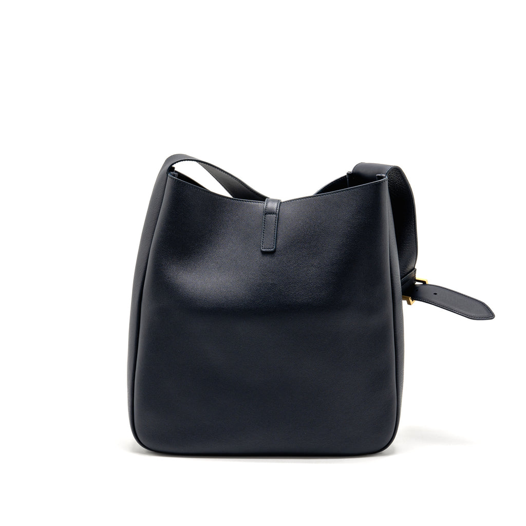 Saint Laurent/YSL Le 5 A 7 Supple Large Bag Grained Calfskin Bleu Abysse GHW