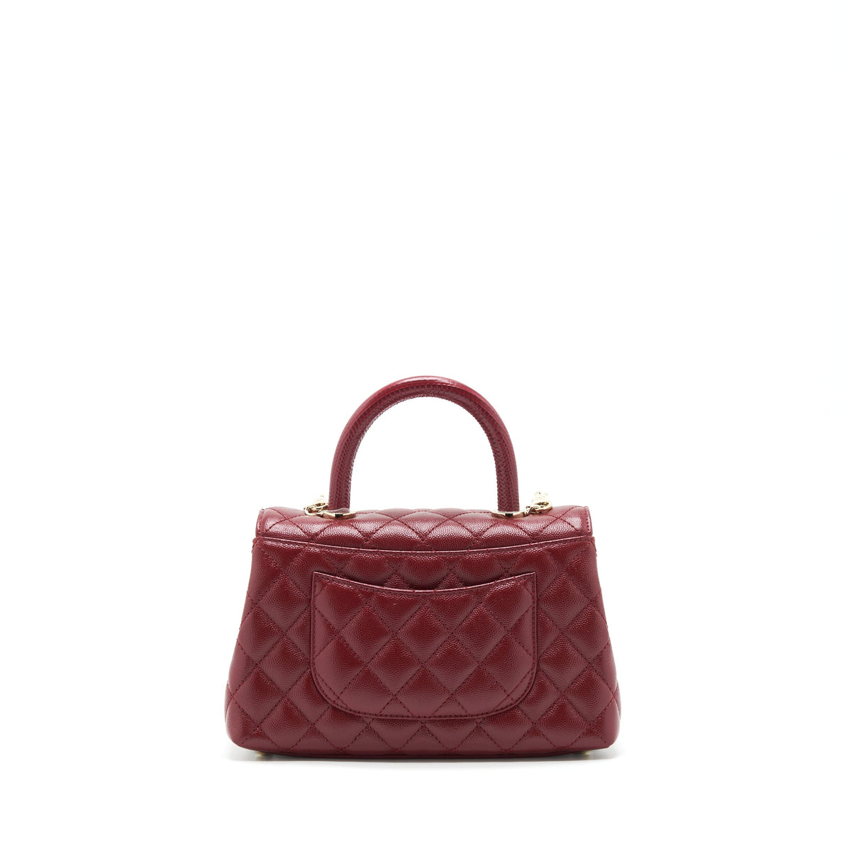 CHANEL 21A SMALL COCO HANDLE CAVIAR NC635 BURGUNDY LGHW