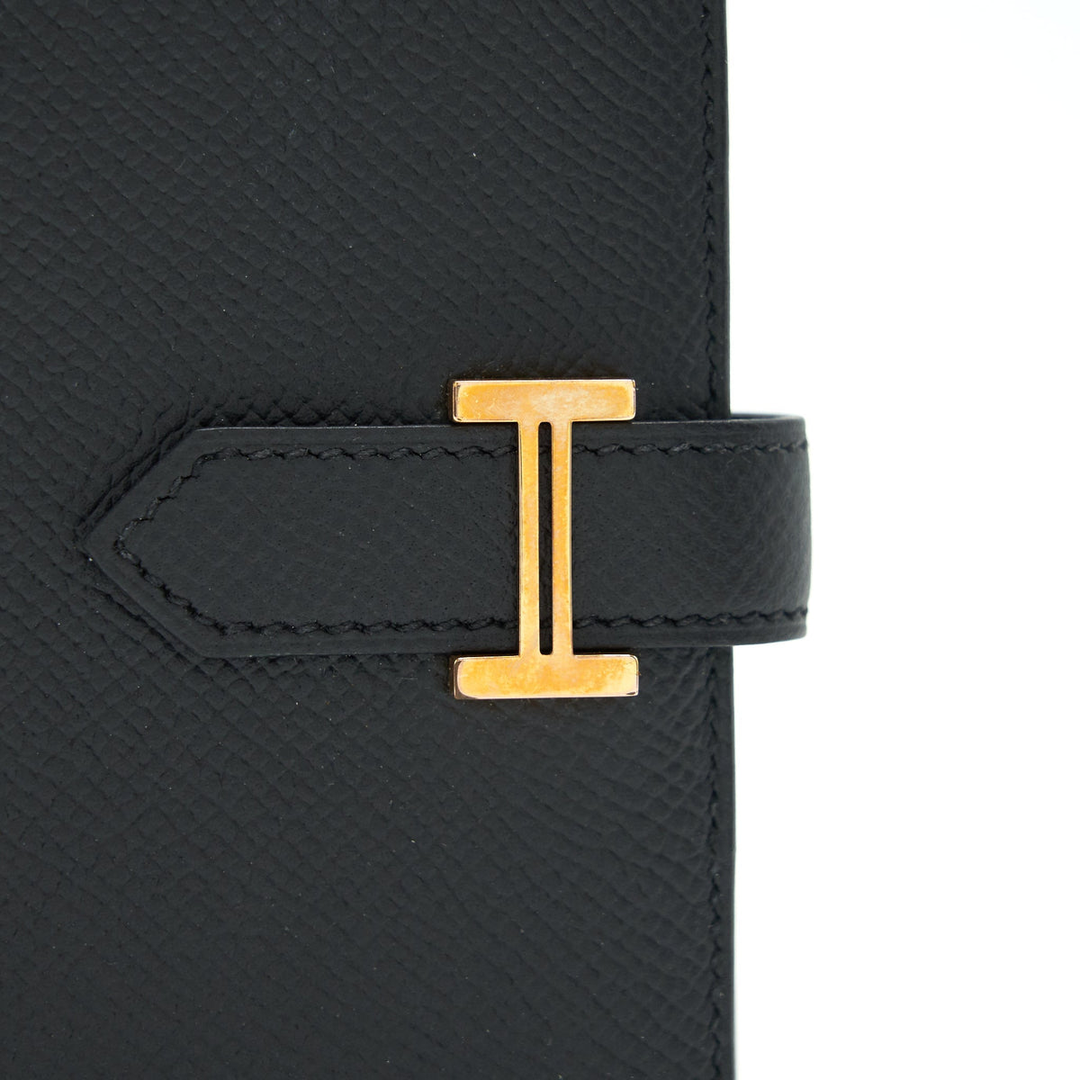 Hermes Bearn Compact Wallet Black GHW