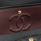 CHANEL MEDIUM CLASSIC DOUBLE FLAP BAG CAVIAR BLACK GHW