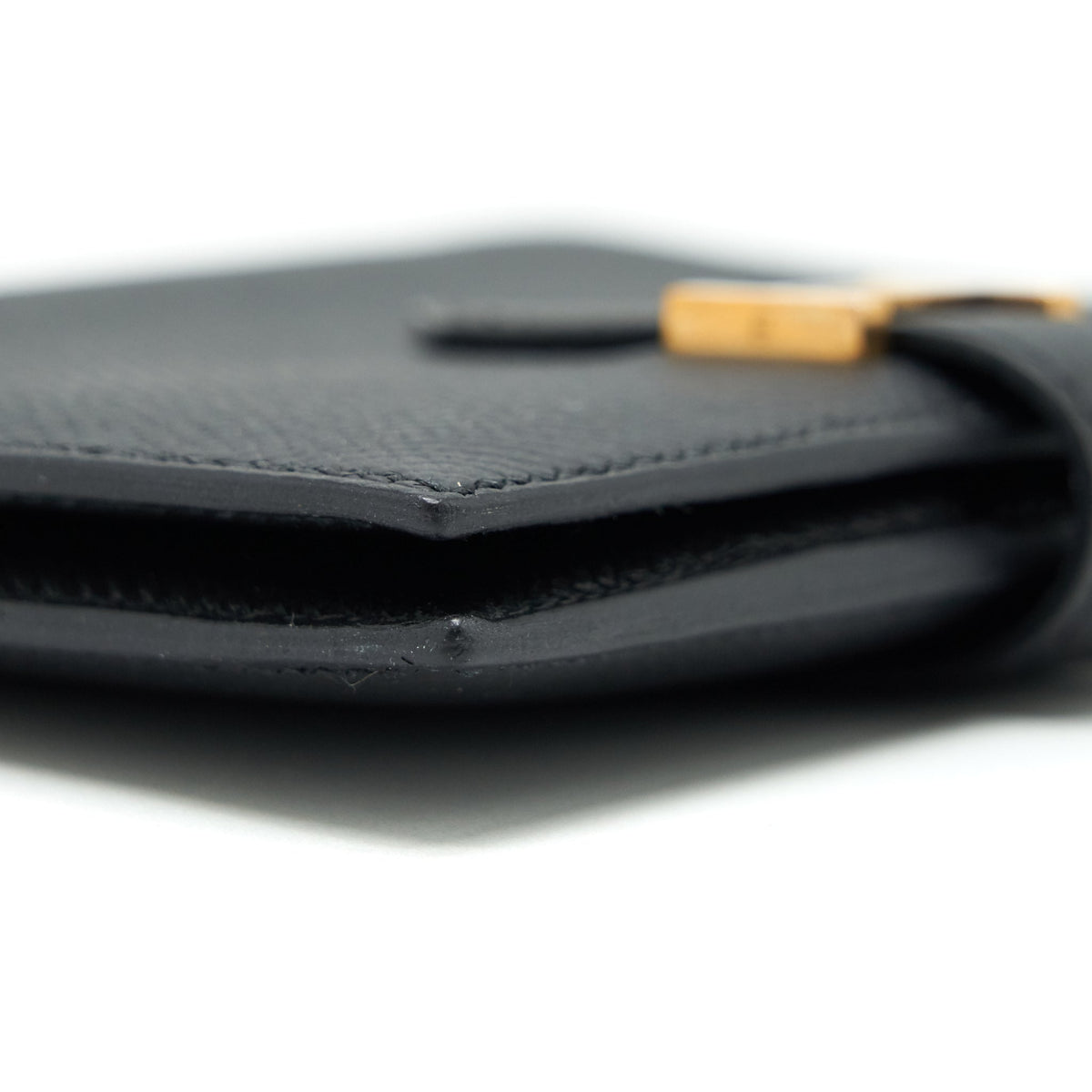 Hermes Bearn Compact Wallet Black GHW