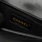 CHANEL SMALL CHEVRON BOY BAG LAMBSKIN BLACK GHW