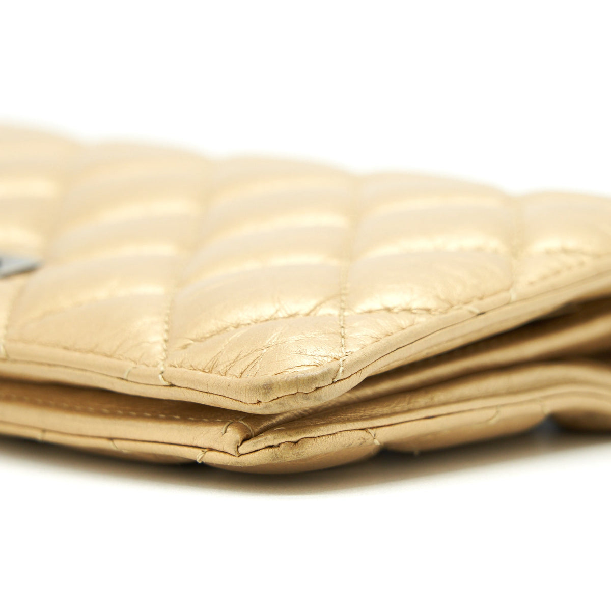 CHANEL QUILTED 2.55 WALLET CALFSKIN GOLD RUTHENIUM SLIVER HARDWARE