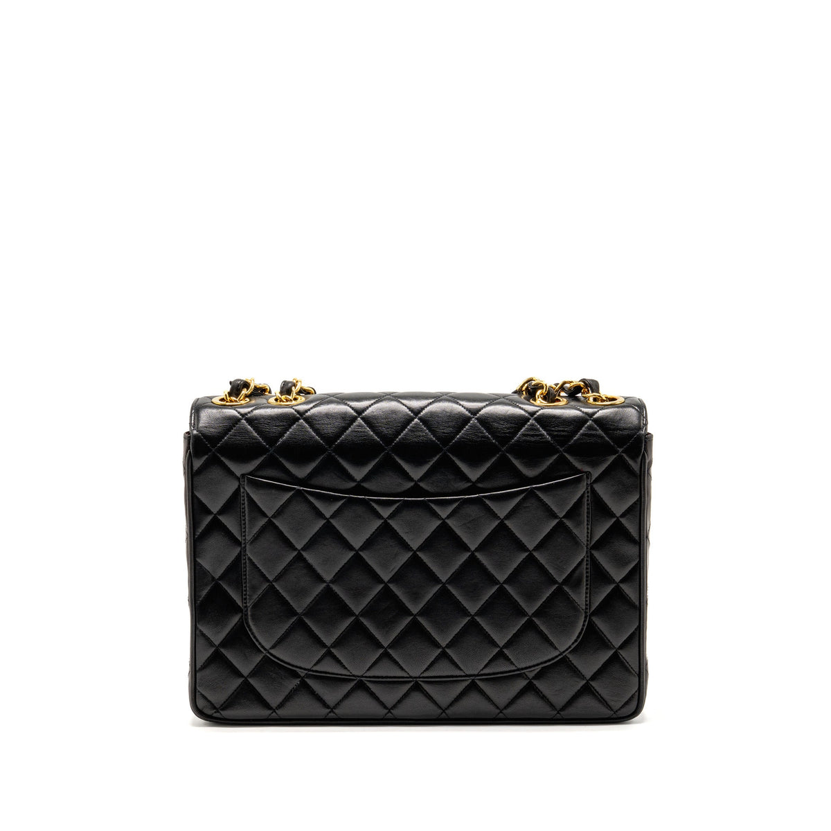 Chanel Vintage Maxi Jumbo XL Single Flap Bag Lambskin Black GHW