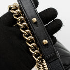 CHANEL SMALL CHEVRON BOY BAG LAMBSKIN BLACK GHW