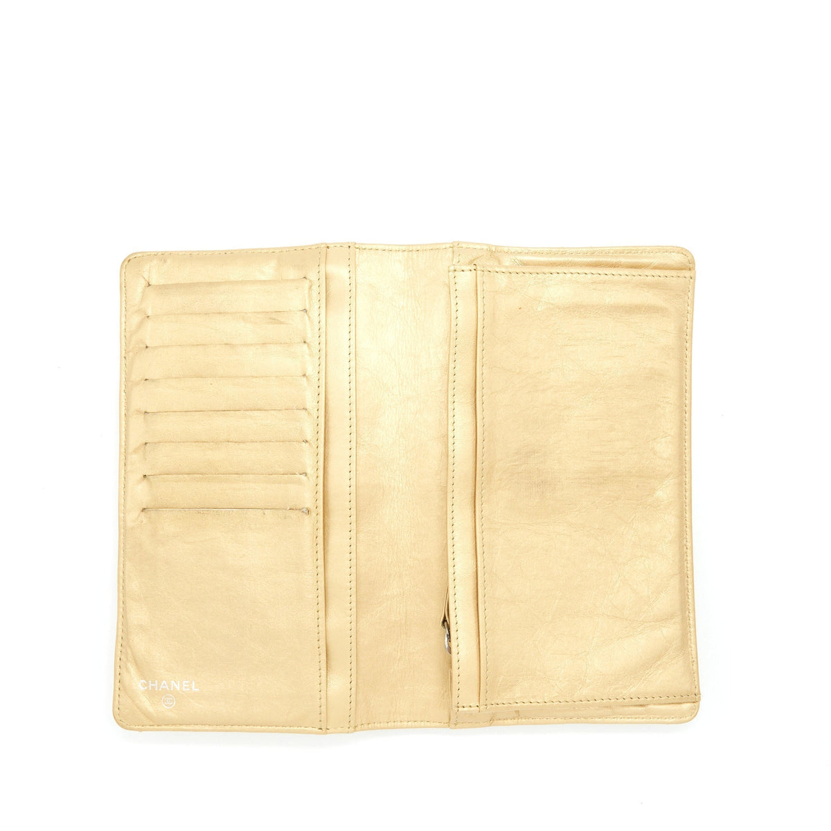 CHANEL QUILTED 2.55 WALLET CALFSKIN GOLD RUTHENIUM SLIVER HARDWARE