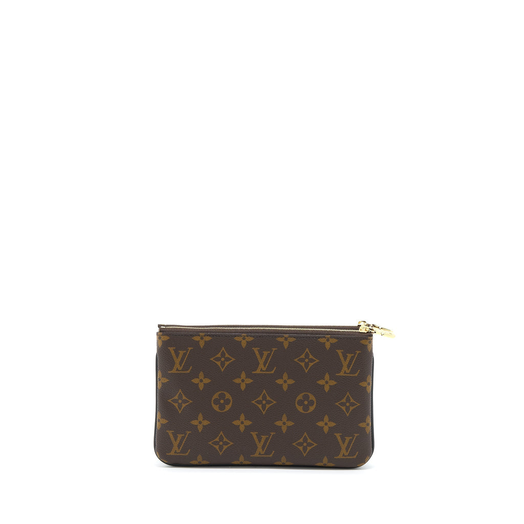 LOUIS VUITTON DOUBLE ZIP POCHETTE MONOGRAM CANVAS GHW (NEW VERSION)