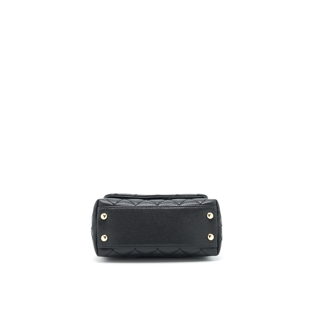 CHANEL MINI COCO HANDLE 20CM CAVIAR BLACK WITH LGHW