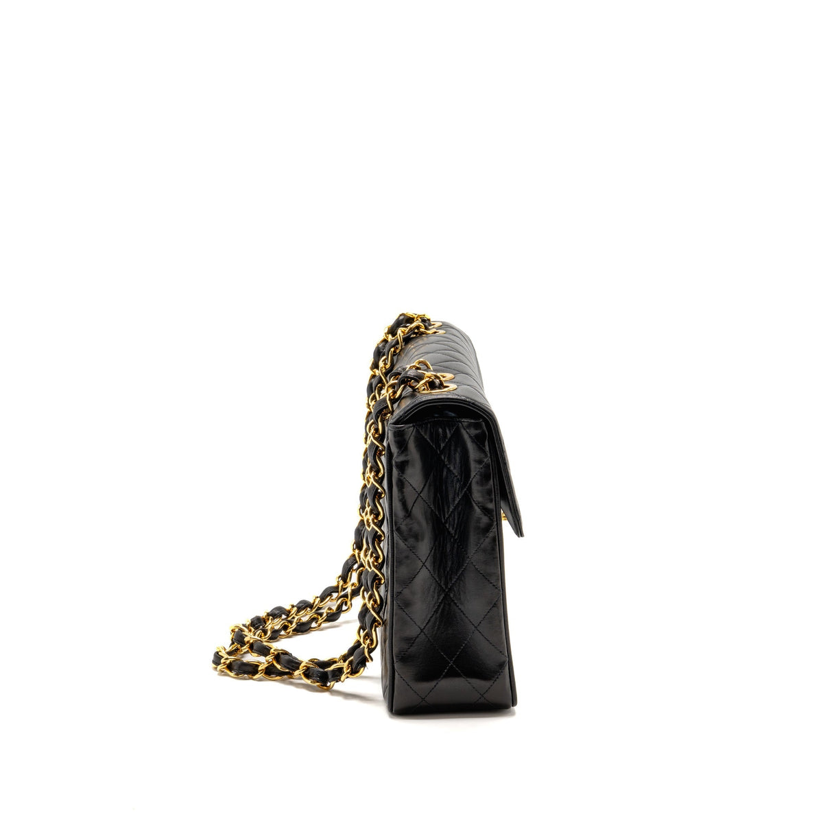 Chanel Vintage Maxi Jumbo XL Single Flap Bag Lambskin Black GHW