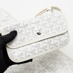 Goyard Saint Louis PM Tote Bag COCUR GOYARD Goyardine Canvas/Leather White/Grey SHW
