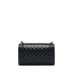CHANEL MEDIUM BOY CALFSKIN BLACK RUTHENIUM HARDWARE